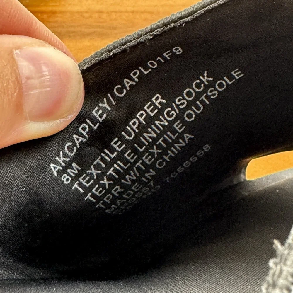 New NWOB Womens Anne Klein iFlex Capley Black Knit Slip On Wedge Sandals Size 8